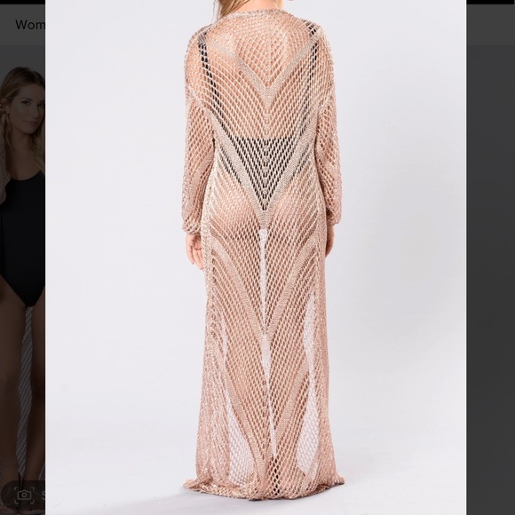 Fashion Nova Other - Rose Gold Laced Cardigan/Cover Up